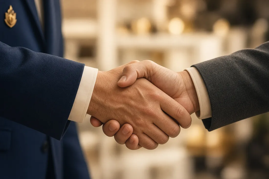 A professional handshake